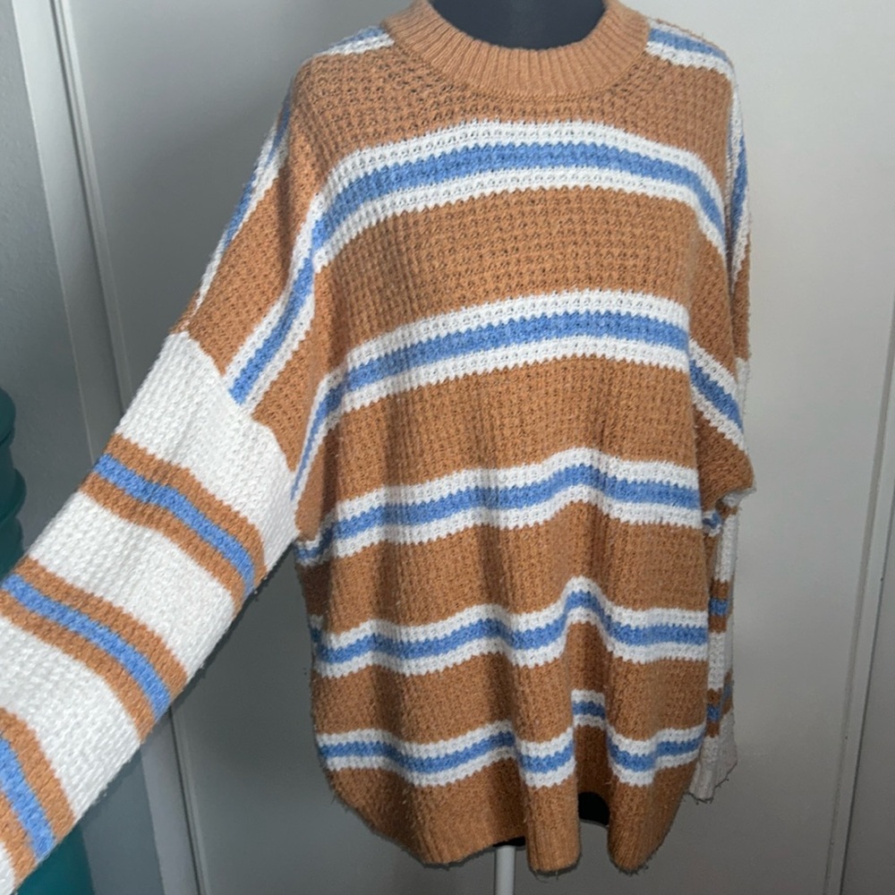 American Eagle Oversized Drop Shoulder Striped Fu… - image 1